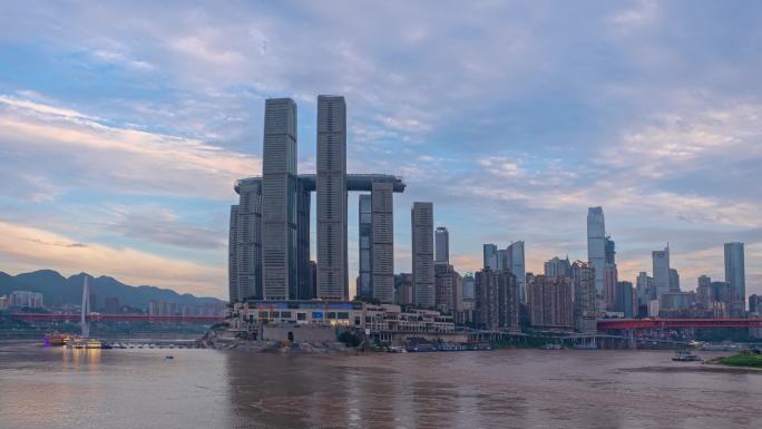 重庆朝天门 来福士延时日转夜延时摄影