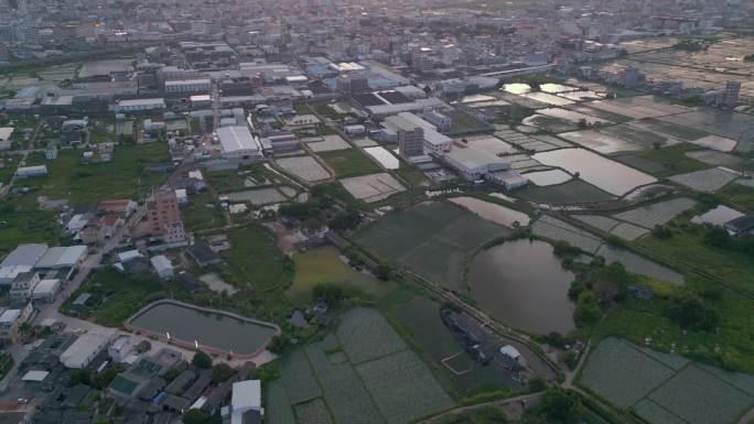 农村乡镇街道航拍