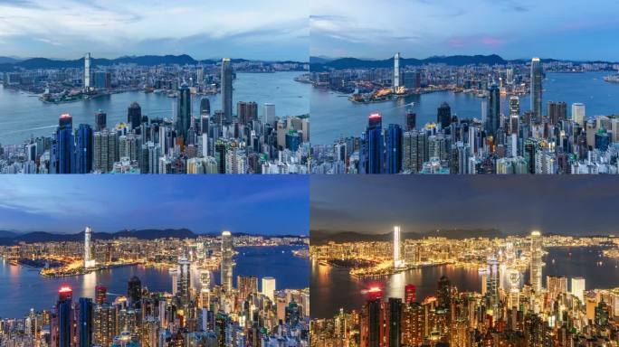 【4K超清】香港维多利亚港夜景延时