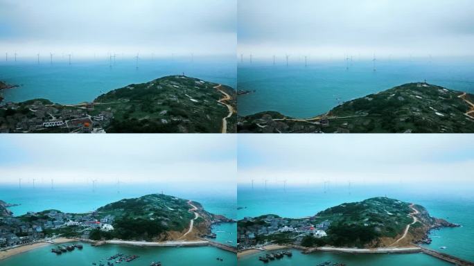 海边城镇风车高清视频素材
