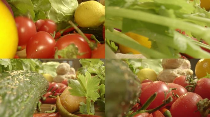 微距老蛙探针拍摄新鲜水果蔬菜美食食材
