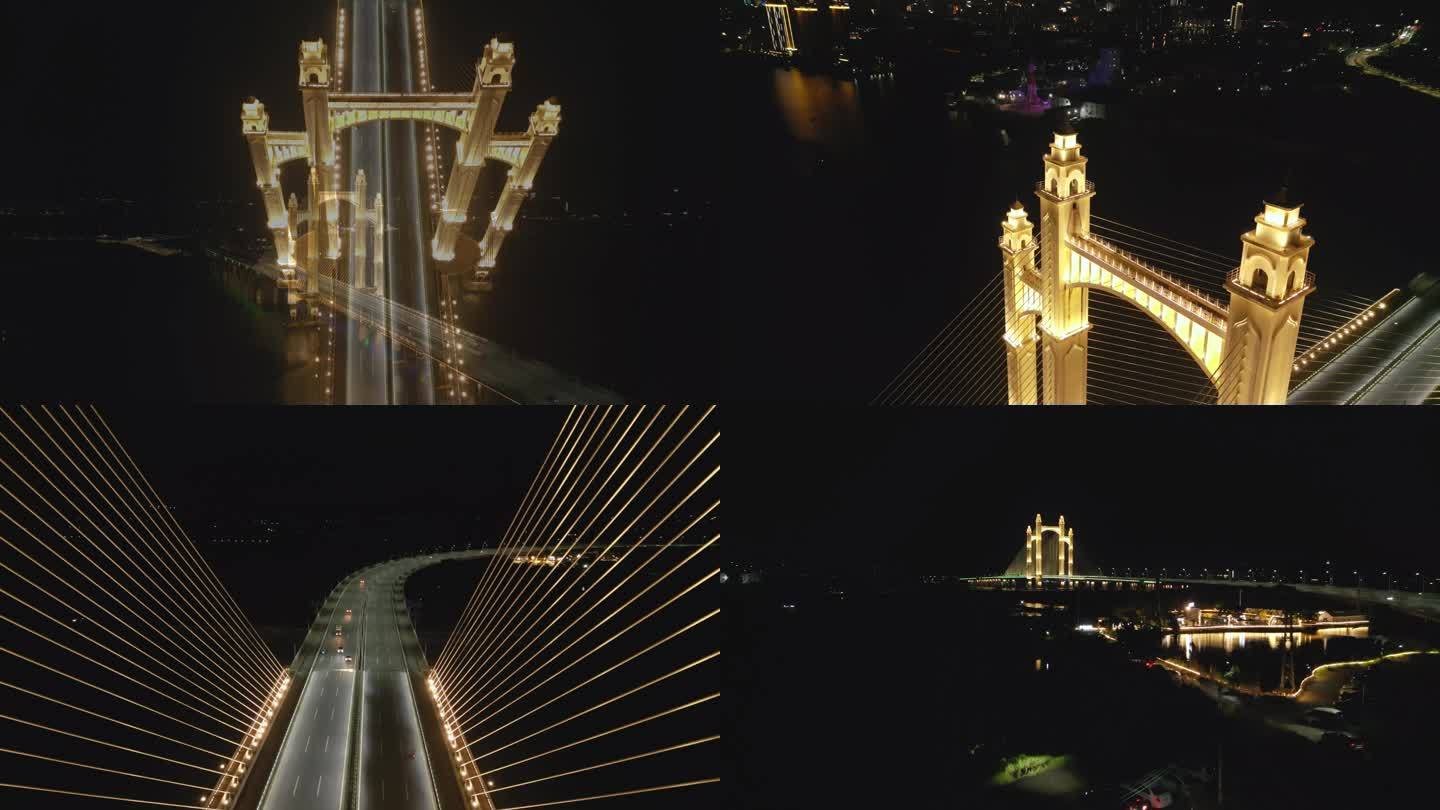 开平金山大桥 开平网红桥 开平夜景