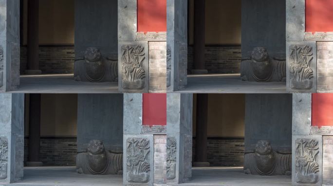 大同文庙碑殿赑屃光影延时视频