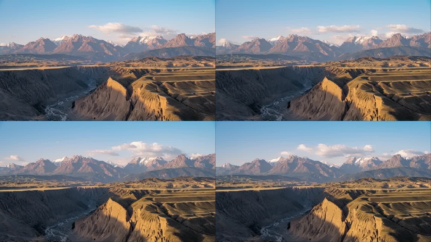 大峡谷 陡峭 地貌 安集海 日照金山