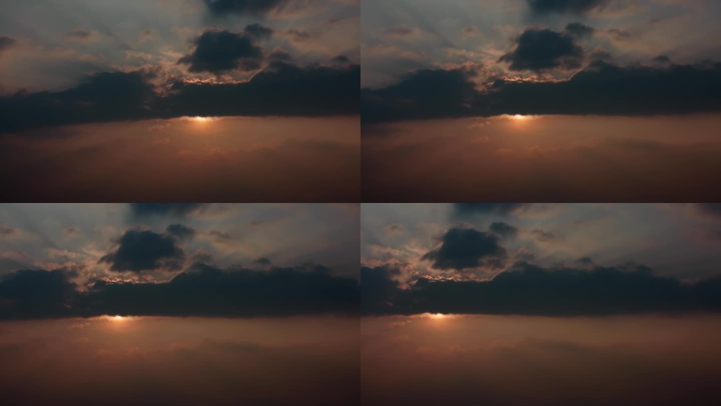 自然风光视频乌云遮挡金色夕阳