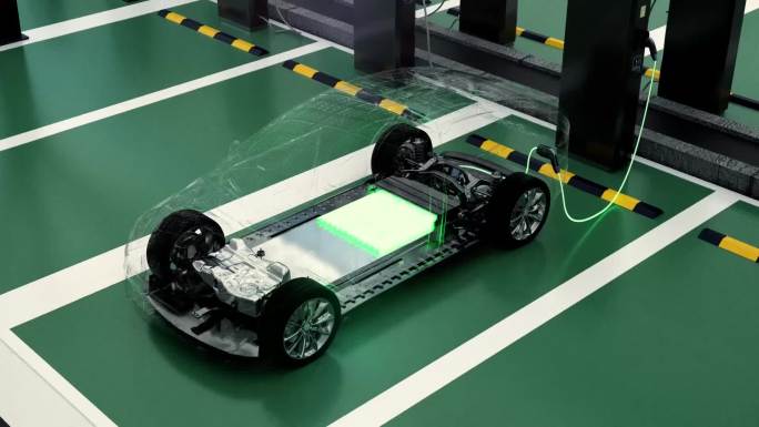 新能源环保汽车充电演示科技感电池智能快充