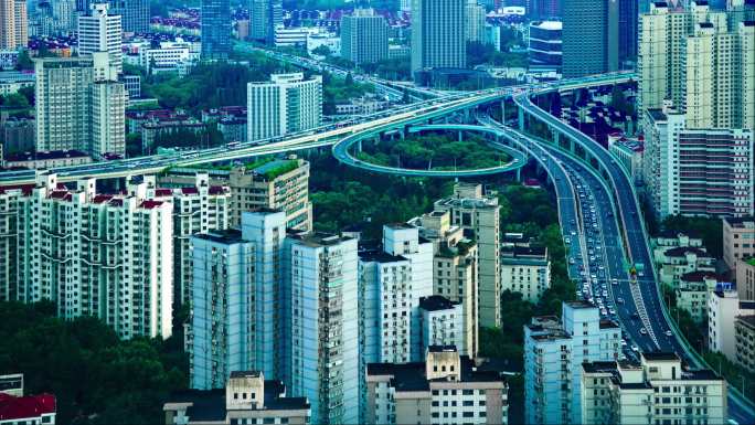 上海延安西路立交桥延时摄影
