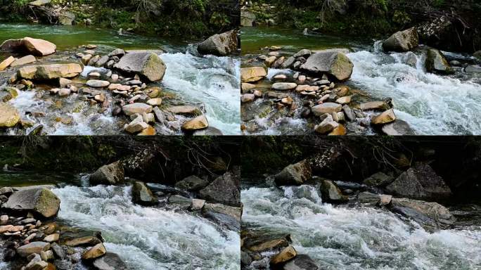 山谷流水实拍素材