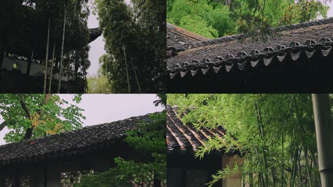 苏州沧浪亭听雨4K