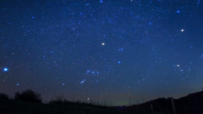 冬季星空猎户座延时摄影