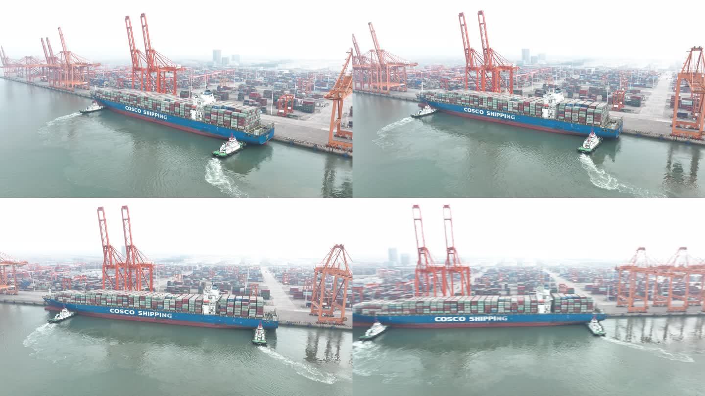 广西 钦州港 自动化码头 轮船