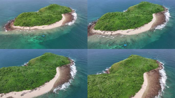 航拍雨后的加井岛海岛