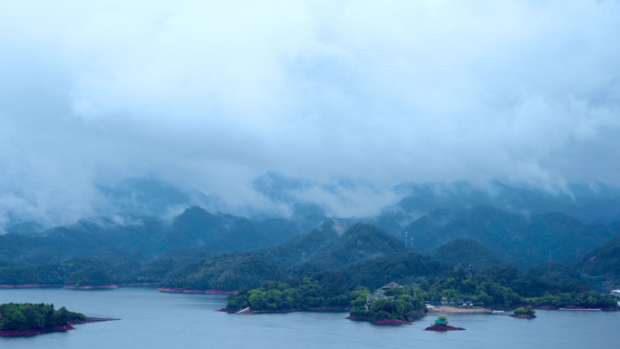 千岛湖山雨湖云雾缭绕4k延时摄影