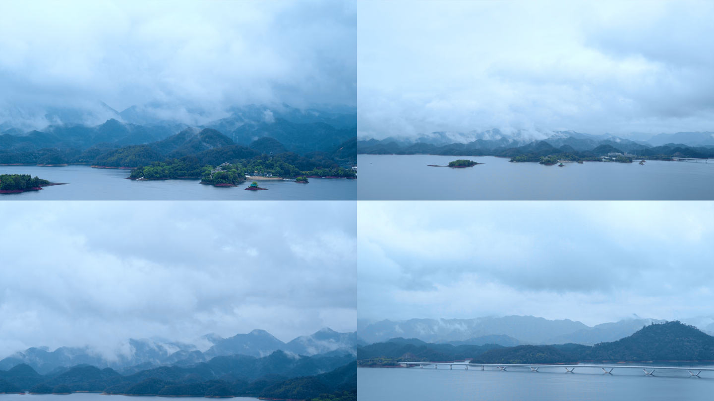 千岛湖山雨湖云雾缭绕4k延时摄影