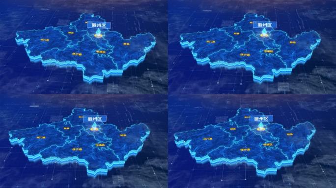 黄山市徽州区蓝色三维科技区位地图