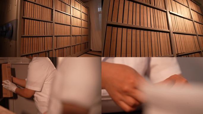 怀旧历史档案馆档案柜档案盒