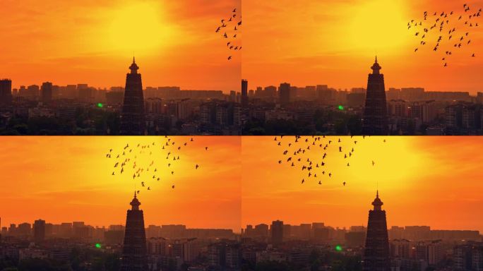 成都彭州塔子坝龙兴寺日出