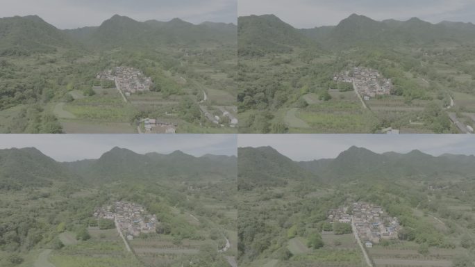 秦岭山区的村庄4K航拍log素材