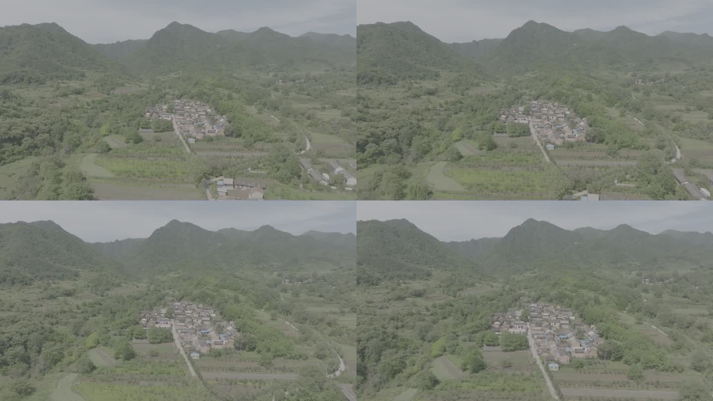 秦岭山区的村庄4K航拍log素材