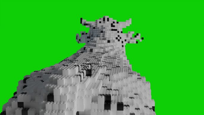 积木牛堆积带动画效果视频