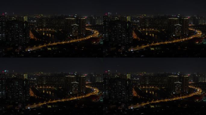 6K俯瞰长沙人民东路夜景【50p】