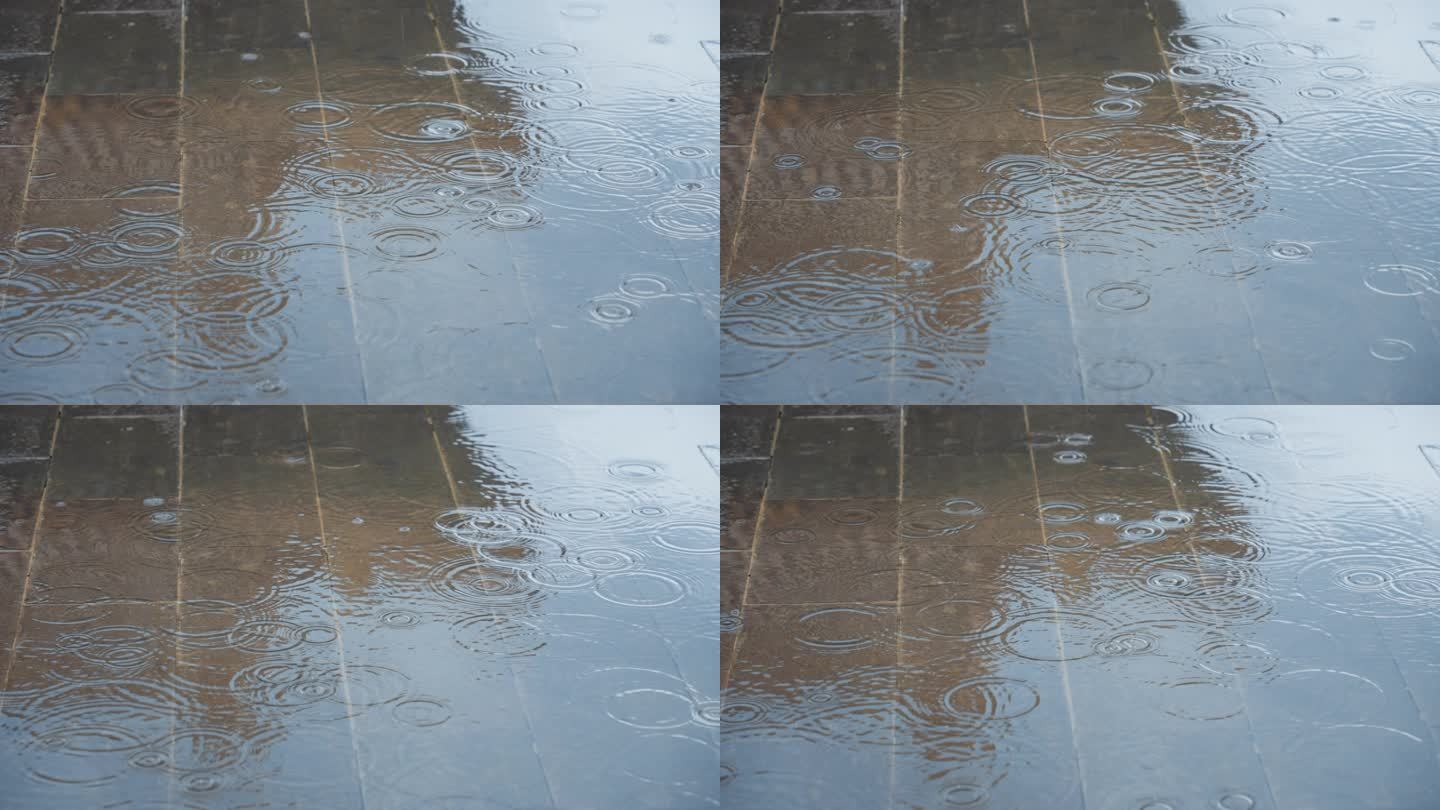 下雨天故宫倒影和雨水涟漪