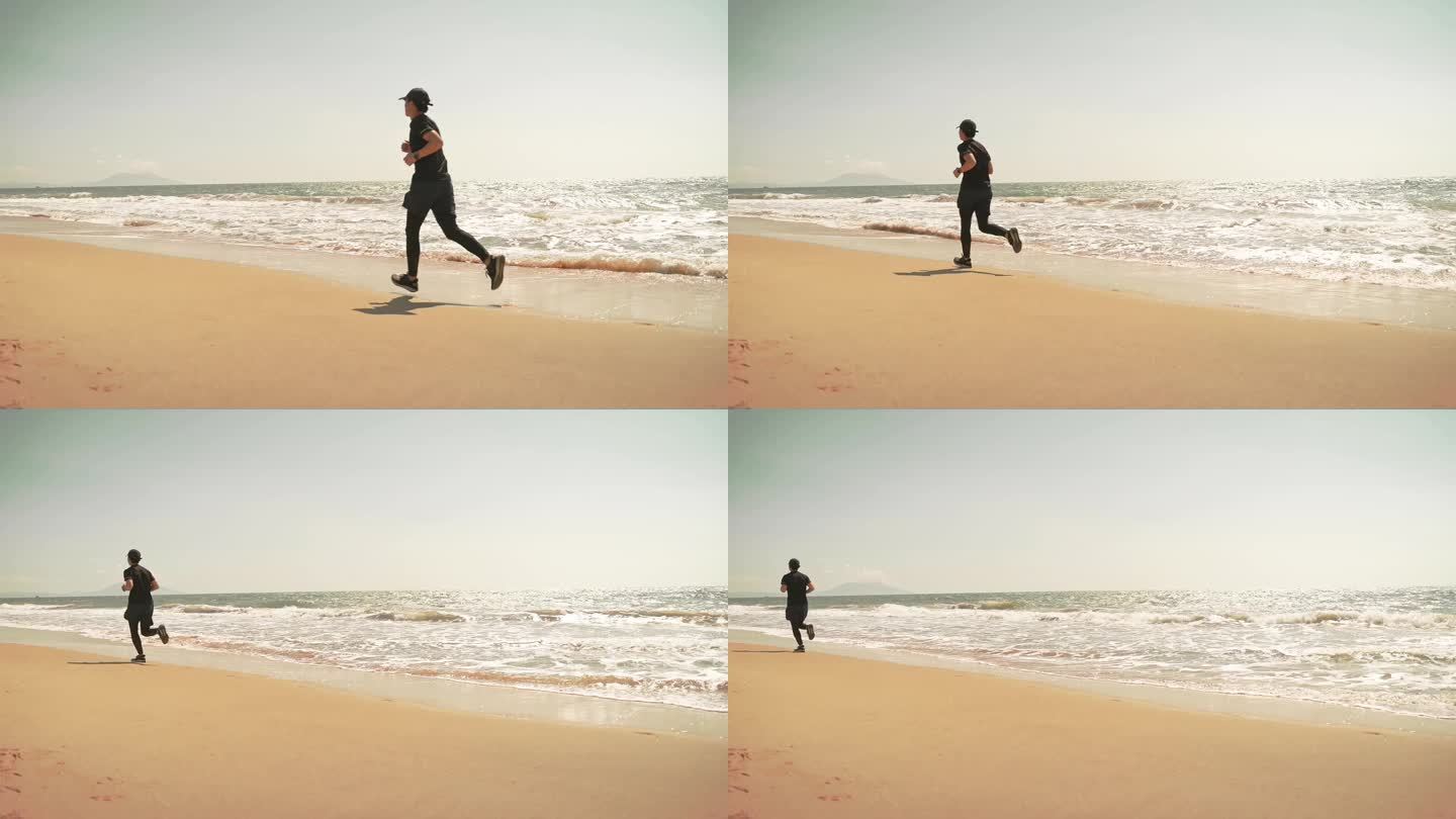 跑步海边跑步运动