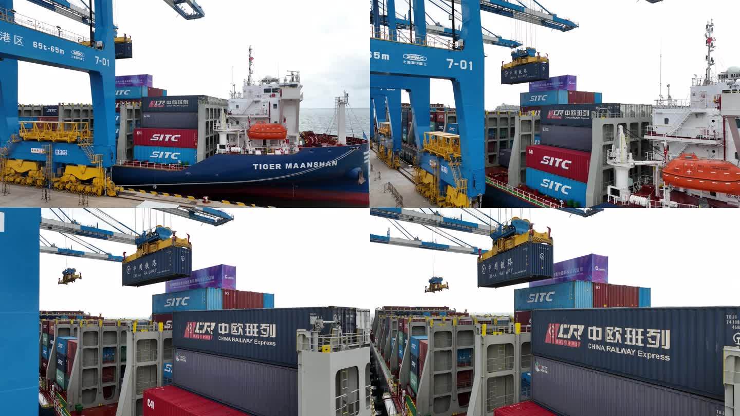 广西 钦州港 自动化码头 轮船