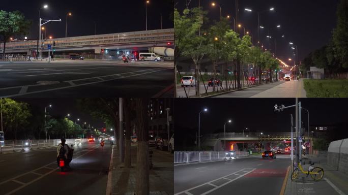 【4K原创】城市街道夜晚夜景车流路灯火车