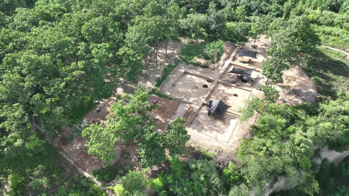 河南郑州新密新砦遗址考古航拍