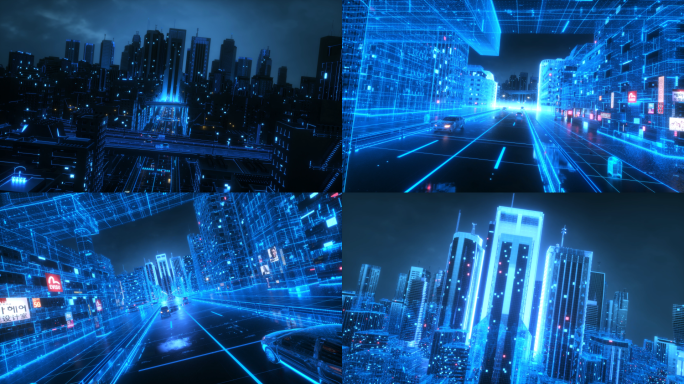 城市科技感镜头穿梭C4D模板