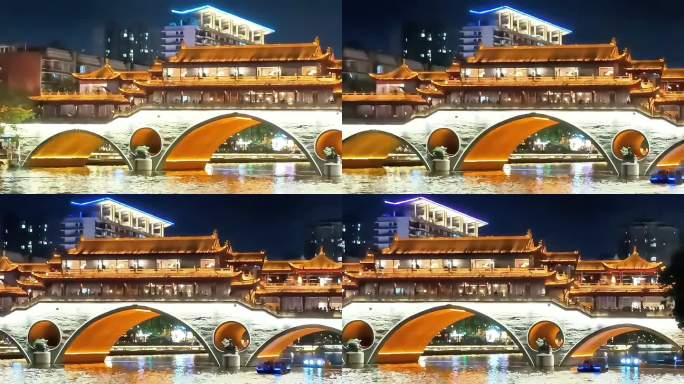 7月5日 (1)空镜头 成都锦江夜景廊桥