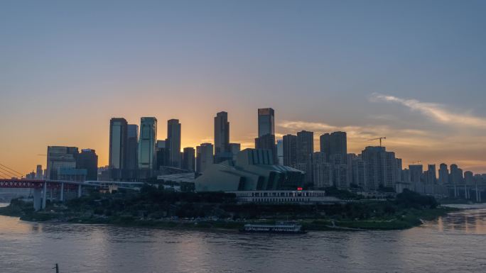 重庆大剧院日转夜延时摄影