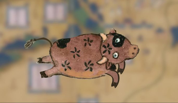 二维手绘牛奔跑动画