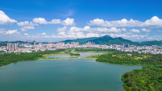 【正版素材】深圳宝安石岩湖，石岩水库航拍