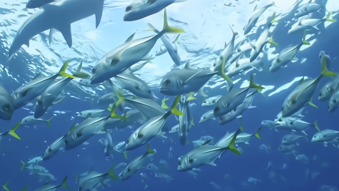 4K多镜头海底世界鱼群