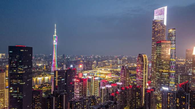 广州珠江新城CBD繁华夜景