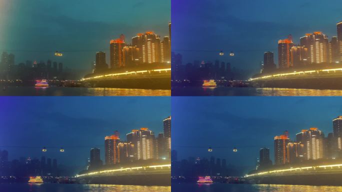 重庆长江索道夜景缆车
