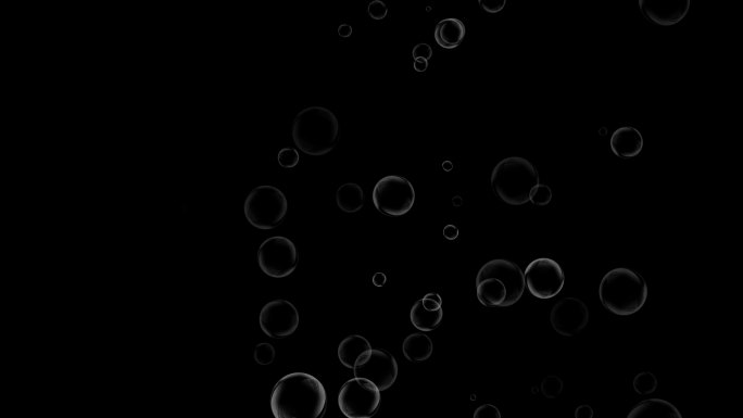 原创4K气泡上升无缝循环播放带透明通道