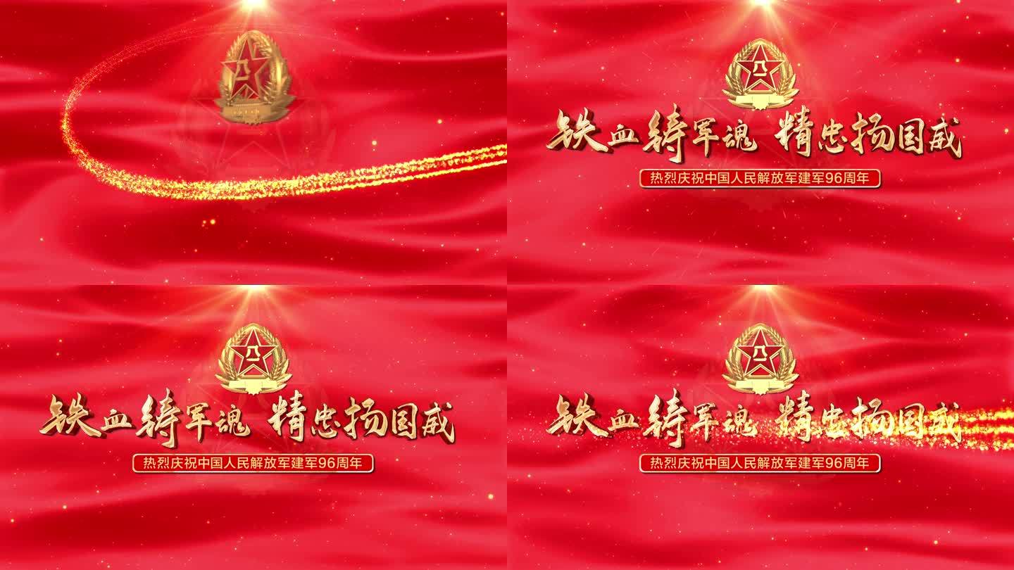 八一建军节庆祝96周年红色视频素材