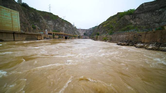 4K_刘家峡水电站滚滚黄河水