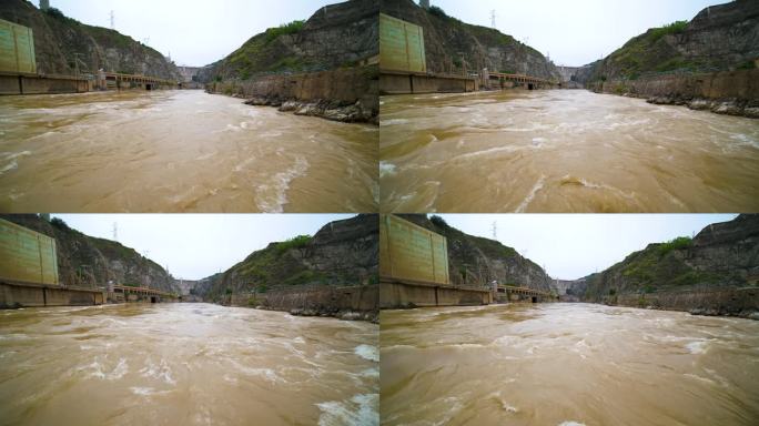 4K_刘家峡水电站滚滚黄河水