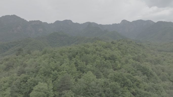 陕西宝鸡秦岭山脉4K航拍log素材