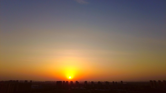 日出城市天际线 清晨 黎明晨曦 晨霞