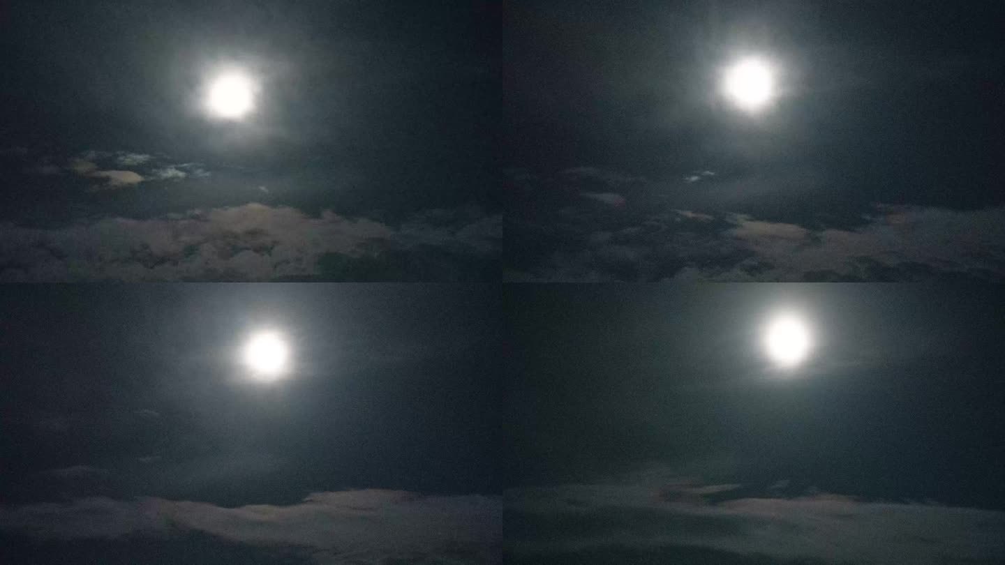 夜晚月亮延时乌云月亮月光夜黑风高空镜素材