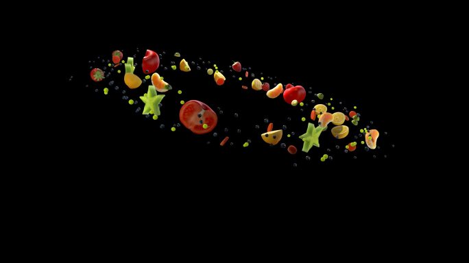 带透明通道的水果漂浮旋转动画