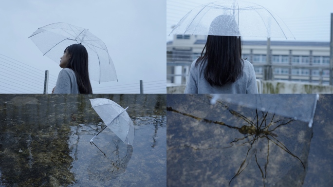 雨天伤感女孩悲伤情绪