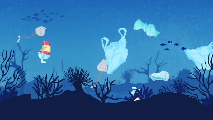 环境污染海洋垃圾mg动画