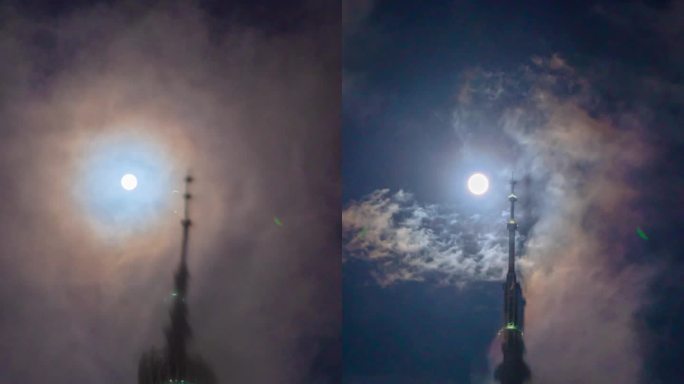 月亮与广州塔亲密接触