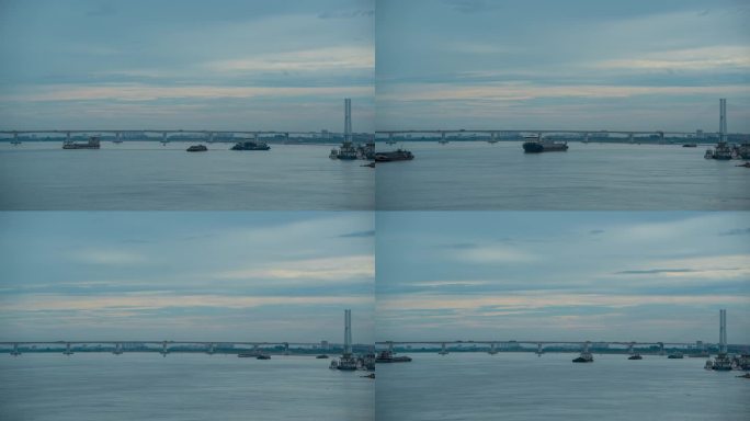 长江大桥延时，轮船延时，沿江城市延时4k